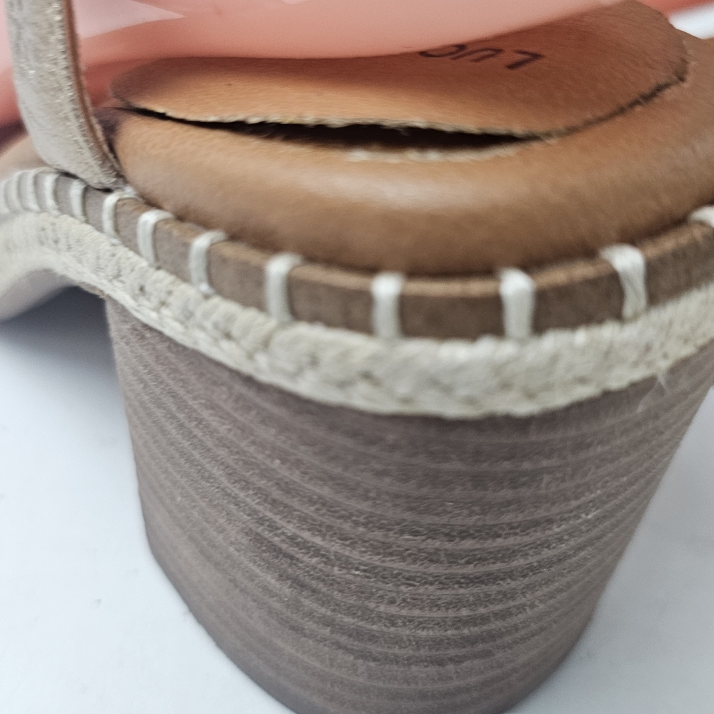 Lucky Brand Jennyl Metallic Espadrille Block Heel Sandals Stardust Size 7.5 - Picture 9 of 10